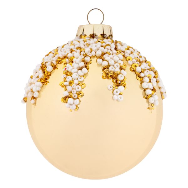 Pallina di Natale in vetro Golden Court Jewel 8 cm