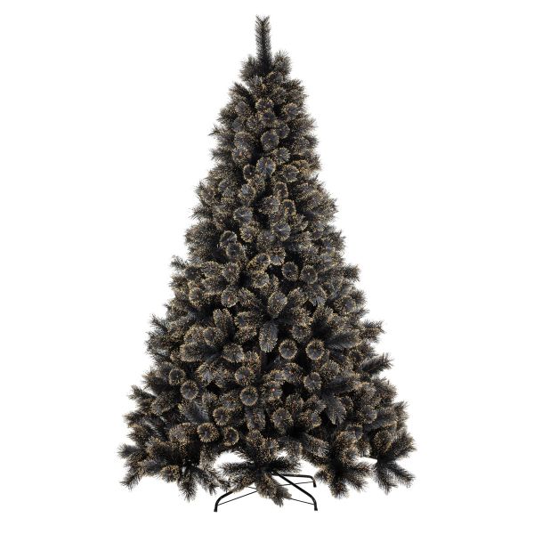 Albero di Natale nero e oro Elgon-210 cm