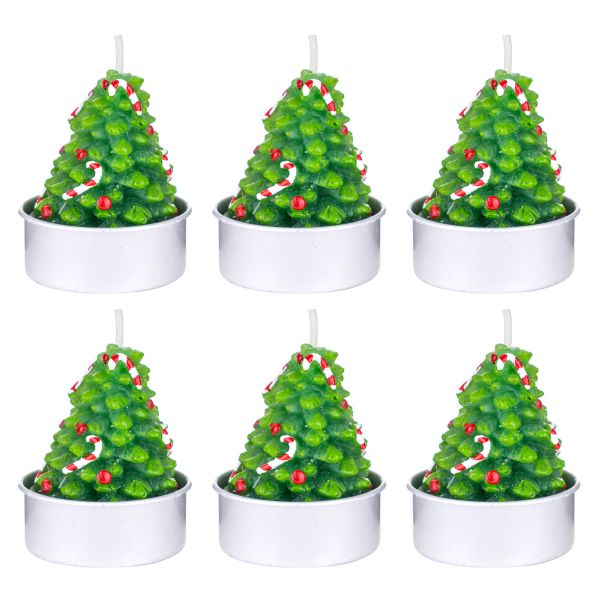 Set 6 Candele Tealight Albero di Natale Every Berry a Wish 5 cm