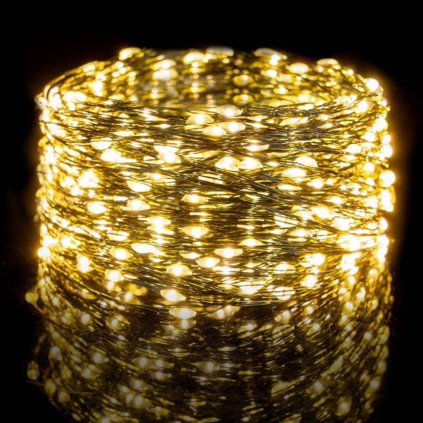 Catena luminosa Antilia bianco caldo 100 Micro Led 10 Mt