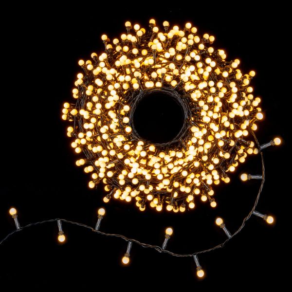Catena luminosa Gemini  1000 Led Ball 50 Mt-Bianco Caldo