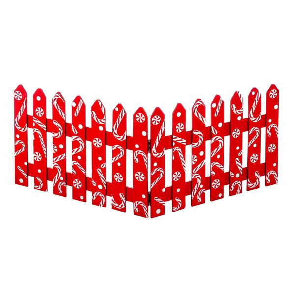 Steccato Candy in rosso e bianco Caribou 80 cm