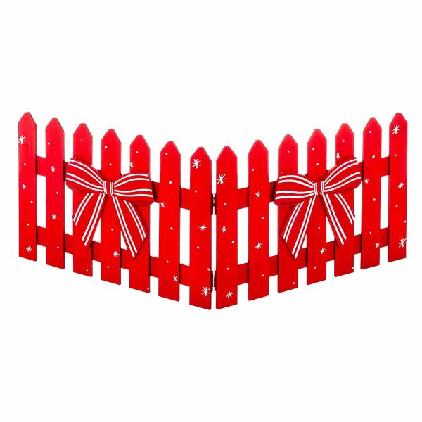 Steccato Candy in legno rosso e bianco Bethurst 80 cm