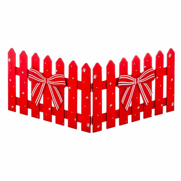 Steccato Candy in legno rosso e bianco Bethurst 80 cm