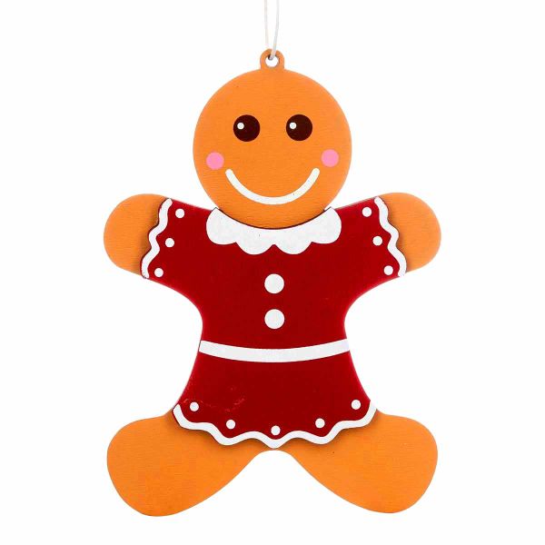 Addobbo Natalizio Gingerbread Woman Red Dress 13 cm