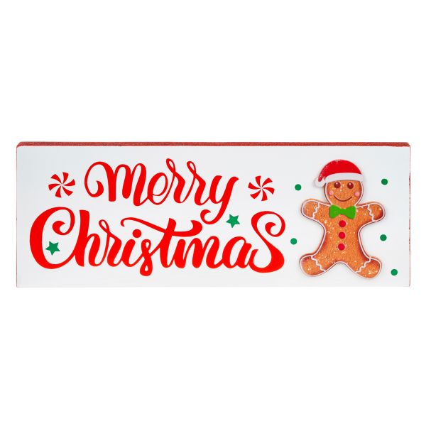 Targa Natalizia Merry Christmas Mr. Gingerbread 11 cm