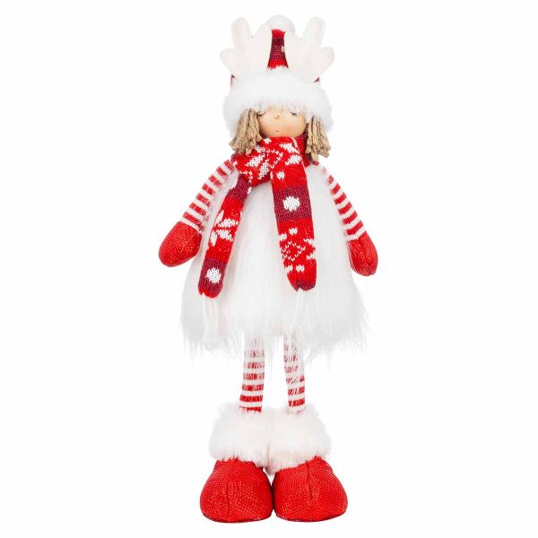 Bambino in bianco con cappello da renna Kupla 40 cm