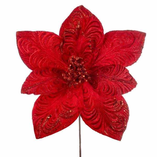 Fiore di Natale rosso Fluffy 31 cm