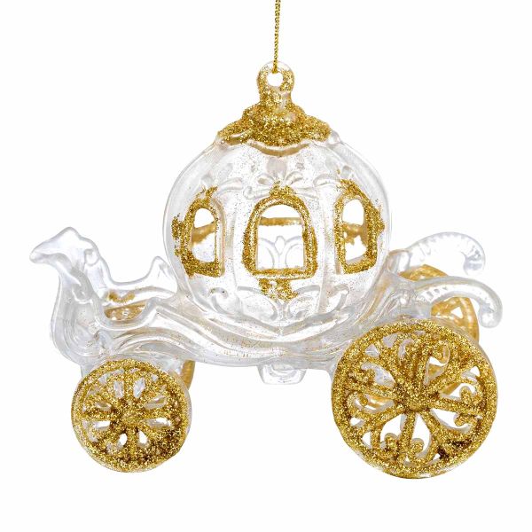 Addobbo Natalizio Golden Glass Carriage 10 cm