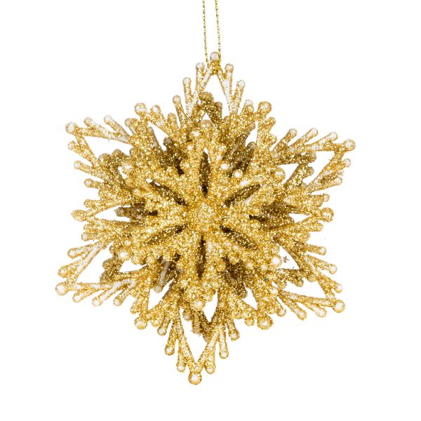 Addobbo Natalizio Golden Snow Star 10 cm