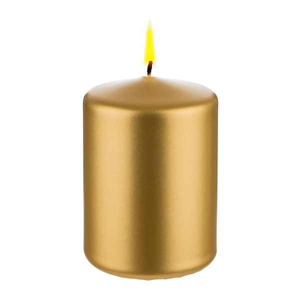 Candela cilindrica oro Dono del Sole 10 cm
