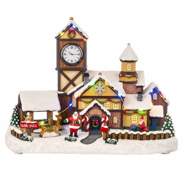 Villaggio di Natale Time Clock 30 cm