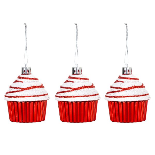 Set 3 Addobbi Natalizi Stardust Cupcake 6 cm