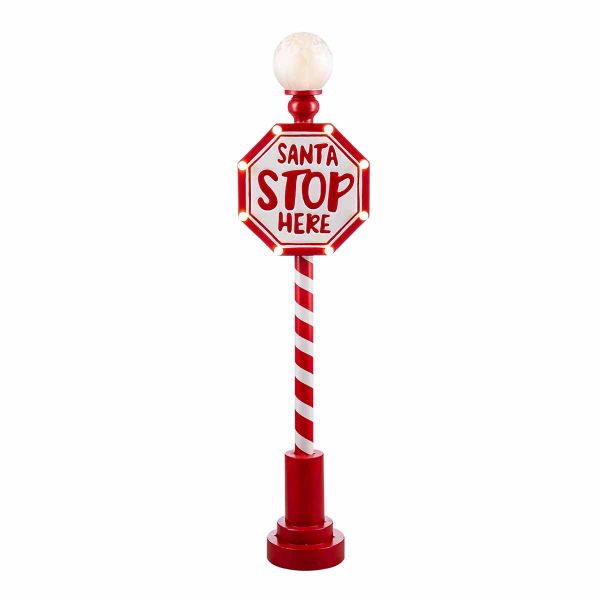 Cartello natalizio Santa Claus Stop 110 cm