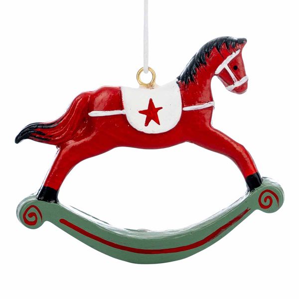 Addobbo Natalizio Red Star Horse 7 cm