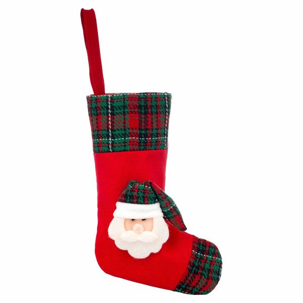 Calza di Natale rossa Nonno Nicola 25 cm
