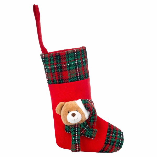 Calza di Natale rossa Orsetto Milo 25 cm