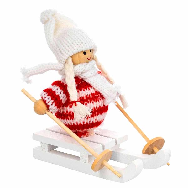Addobbo Natalizio Girl Magical Sled 11 cm