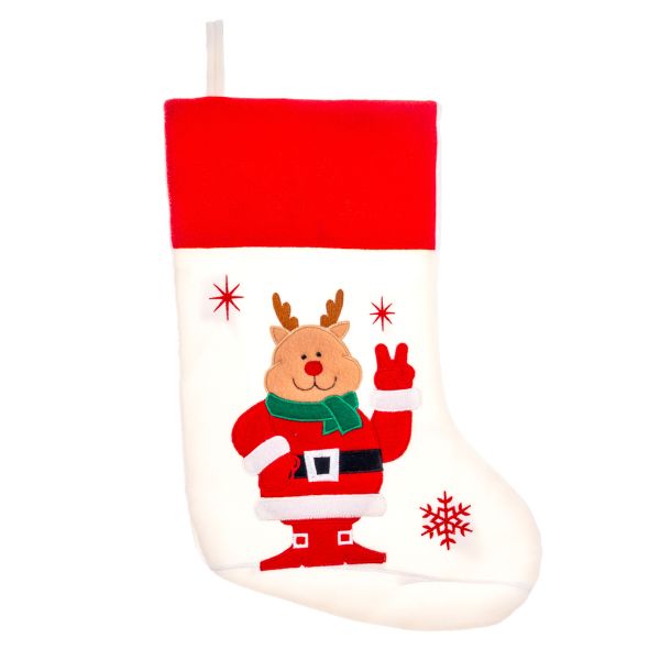 Calza di Natale bianca Secret Reindeer Signal 40 cm
