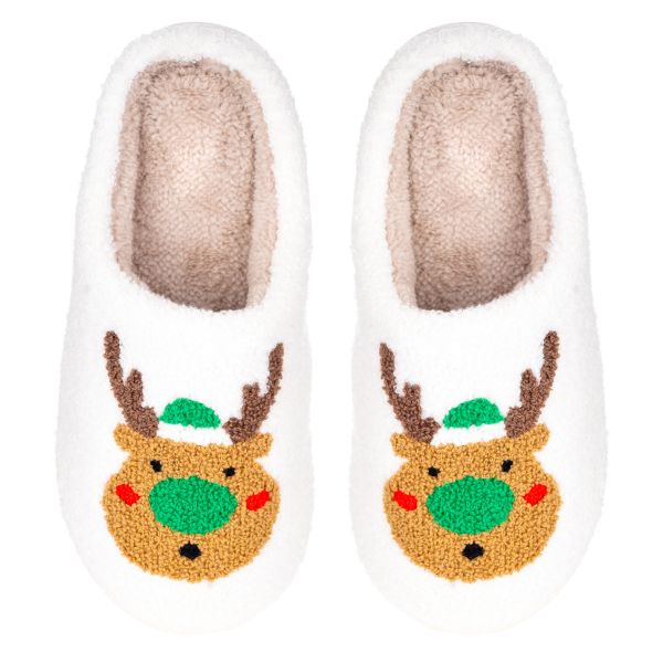 Pantofole Natalizie Reindeer Green Nose