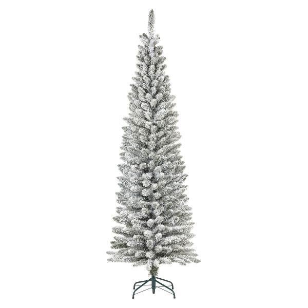 Albero di Natale slim innevato artificiale Korab-210 cm