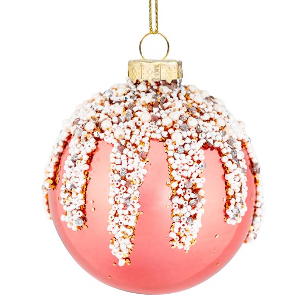 Pallina di Natale in vetro Crown Jewel Flower 8 cm