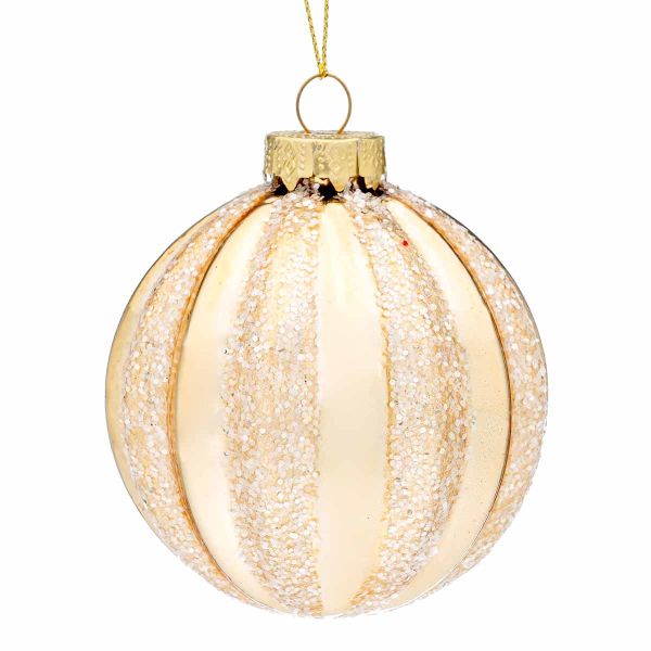 Pallina di Natale in vetro oro Opera House 8 cm