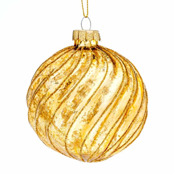 Pallina di Natale in vetro oro Armonie 8 cm