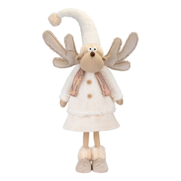 Renna in bianco Whitebloom 50 cm
