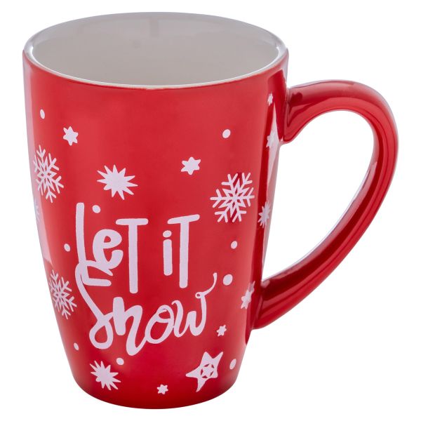 Tazza Natalizia in ceramica Let it snow 340 ml