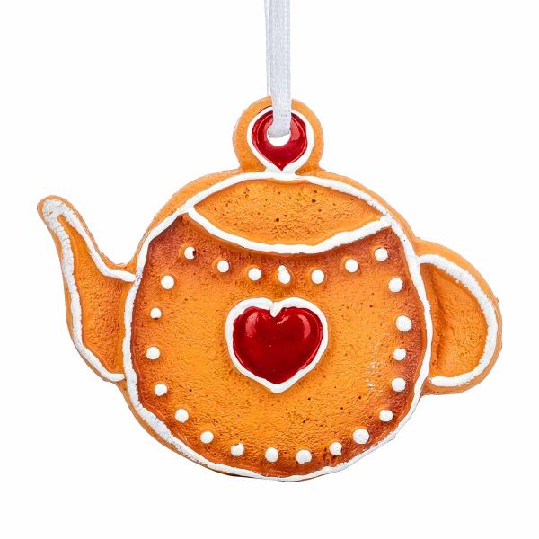 Addobbo Natalizio Gingerbread Christmas Heart Teapot 7 cm