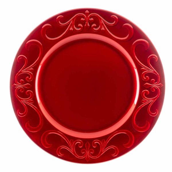 Sottopiatto decorato rosso  Ballo del Palazzo 33 cm