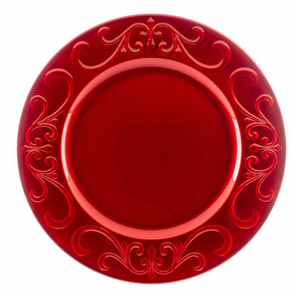 Sottopiatto decorato rosso  Ballo del Palazzo 33 cm
