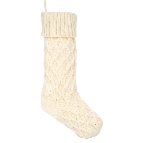Calza di Natale bianca Candore delle Stelle 46 cm