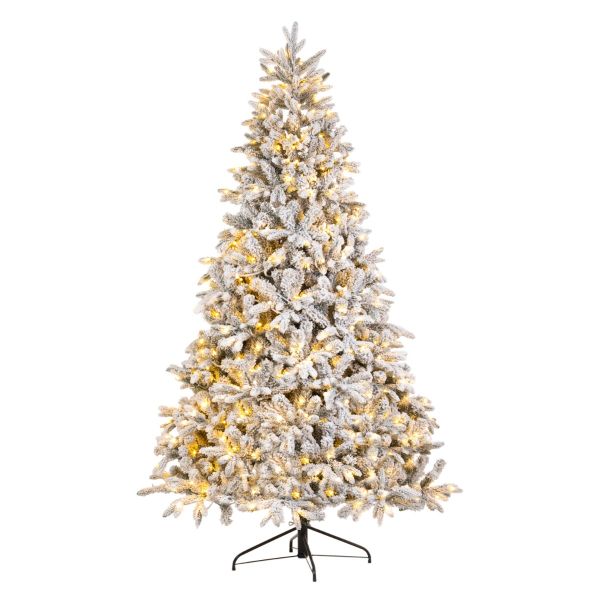 Albero di Natale innevato artificiale con luci incorporate Mounier-180 cm