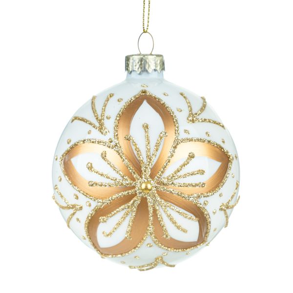 Pallina di Natale in vetro Fairytale Flower 8 cm