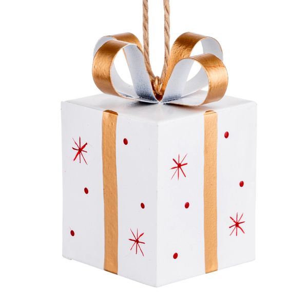 Addobbo Natalizio White Christmas Gift 9 cm