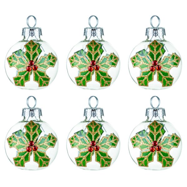 Set 6 Palline di Natale in vetro Berry Game 4 cm