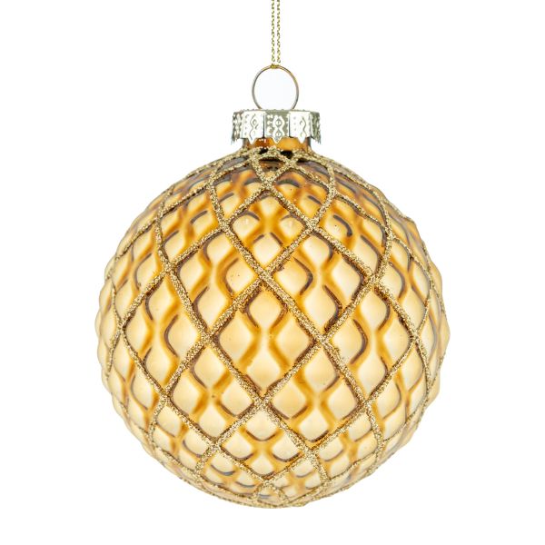 Pallina di Natale in vetro Gold Diamonds Rain 8 cm