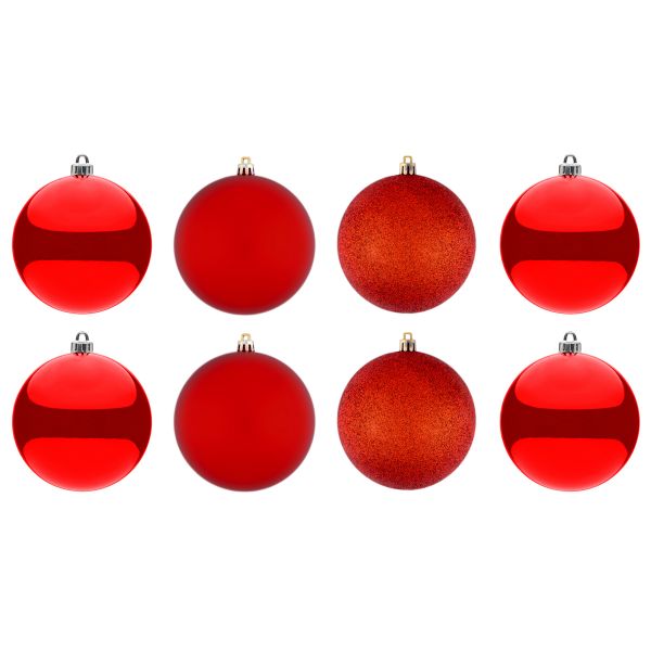Set 8 Palline di Natale rosse Child Memories 10 cm