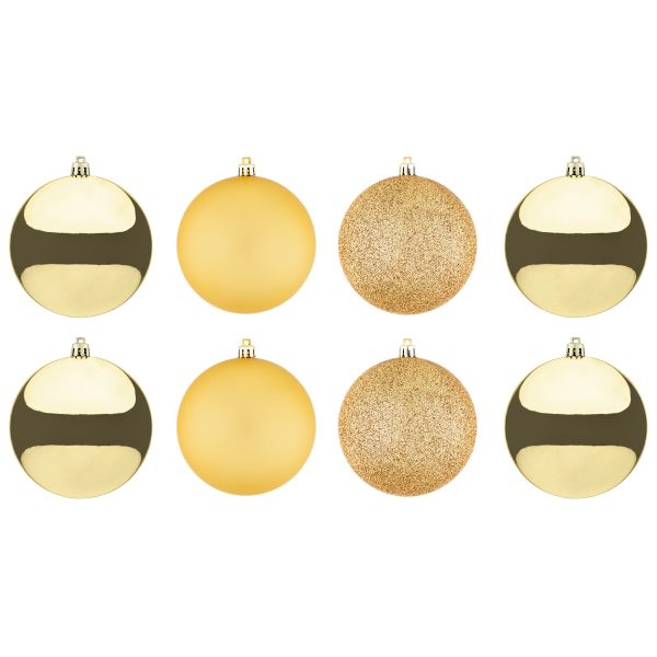Set 8 Palline di Natale oro Eternal Love 10 cm