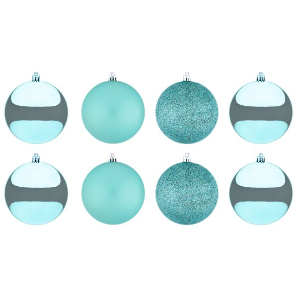 Set 8 Palline di Natale turchese Saint-Martin 10 cm
