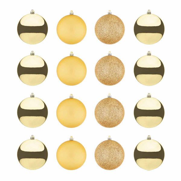 Set 16 Palline di Natale oro Vrai Tresor 8 cm
