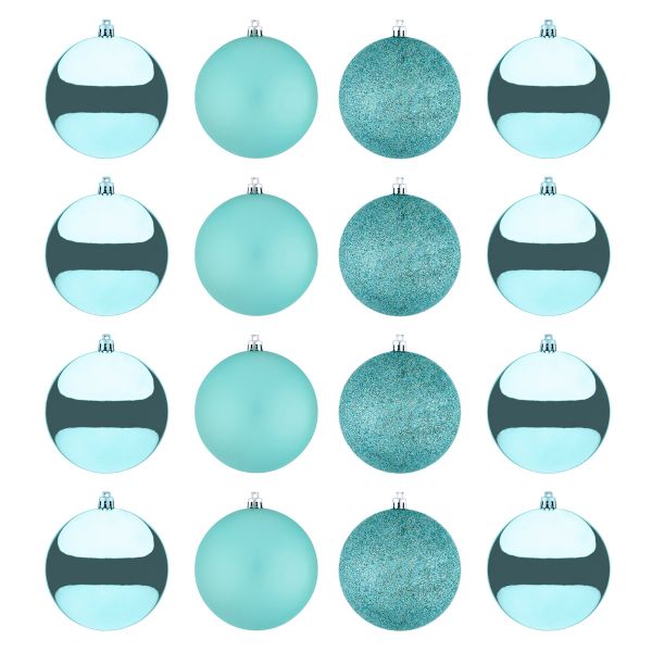 Set 16 Palline di Natale turchese Deep Sky 8 cm