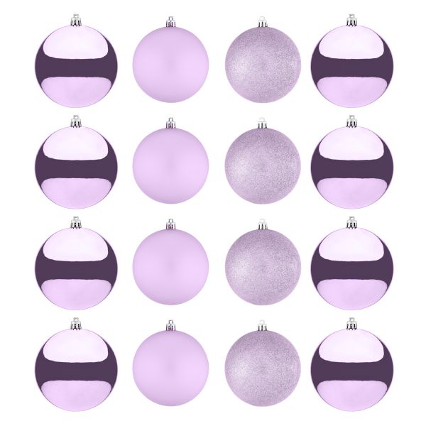 Set 16 Palline di Natale lilla Impressionist Painting 8 cm