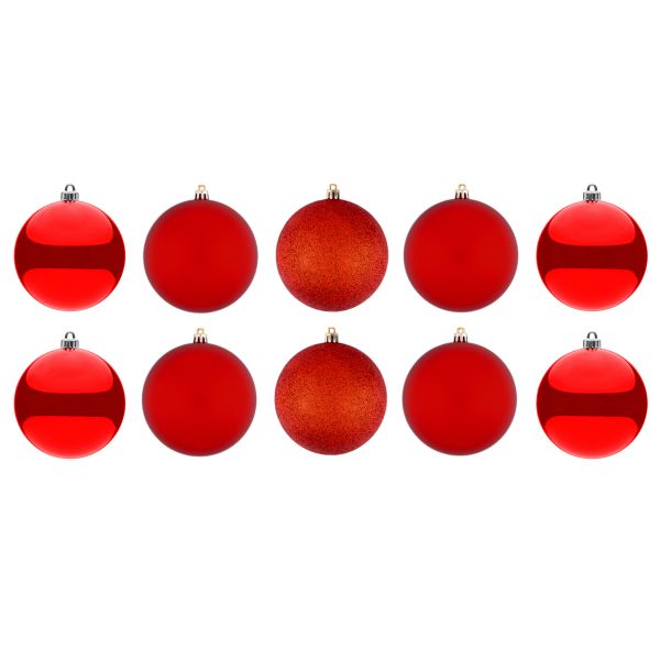 Set 10 Palline di Natale rosse Cherry Lips 4 cm