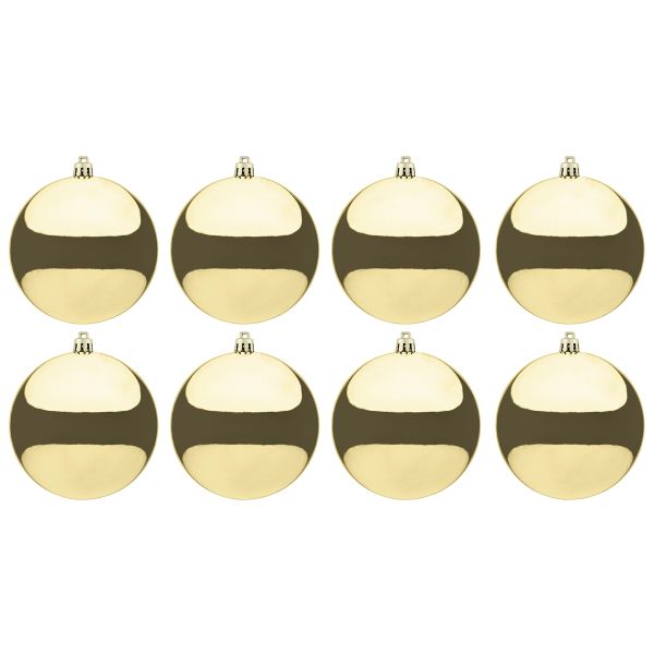 Set 8 Palline di Natale lucide oro Enchanted Mirror 10 cm