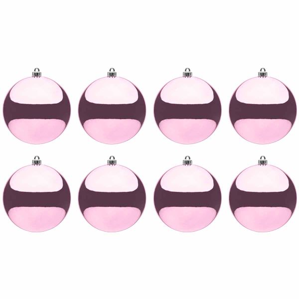 Set 8 Palline di Natale lucide rosa Maquillage 10 cm