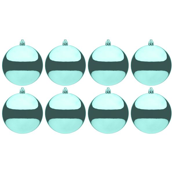 Set 8 Palline di Natale lucide tiffany Mare dei Sogni 10 cm
