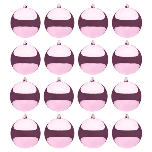 Set 16 Palline di Natale lucide rosa Pink Stardust 8 cm